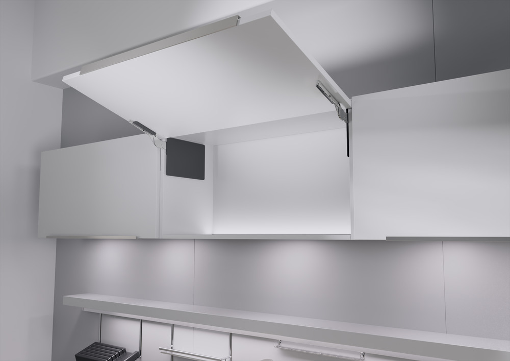 Полный комплект подъемного механизма ФриСлим ФЛАП c толкателем PTO тип III для накладного монтажа, цвет АНТРАЦИТ Kessebohmer | официальный магазин